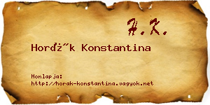 Horák Konstantina névjegykártya